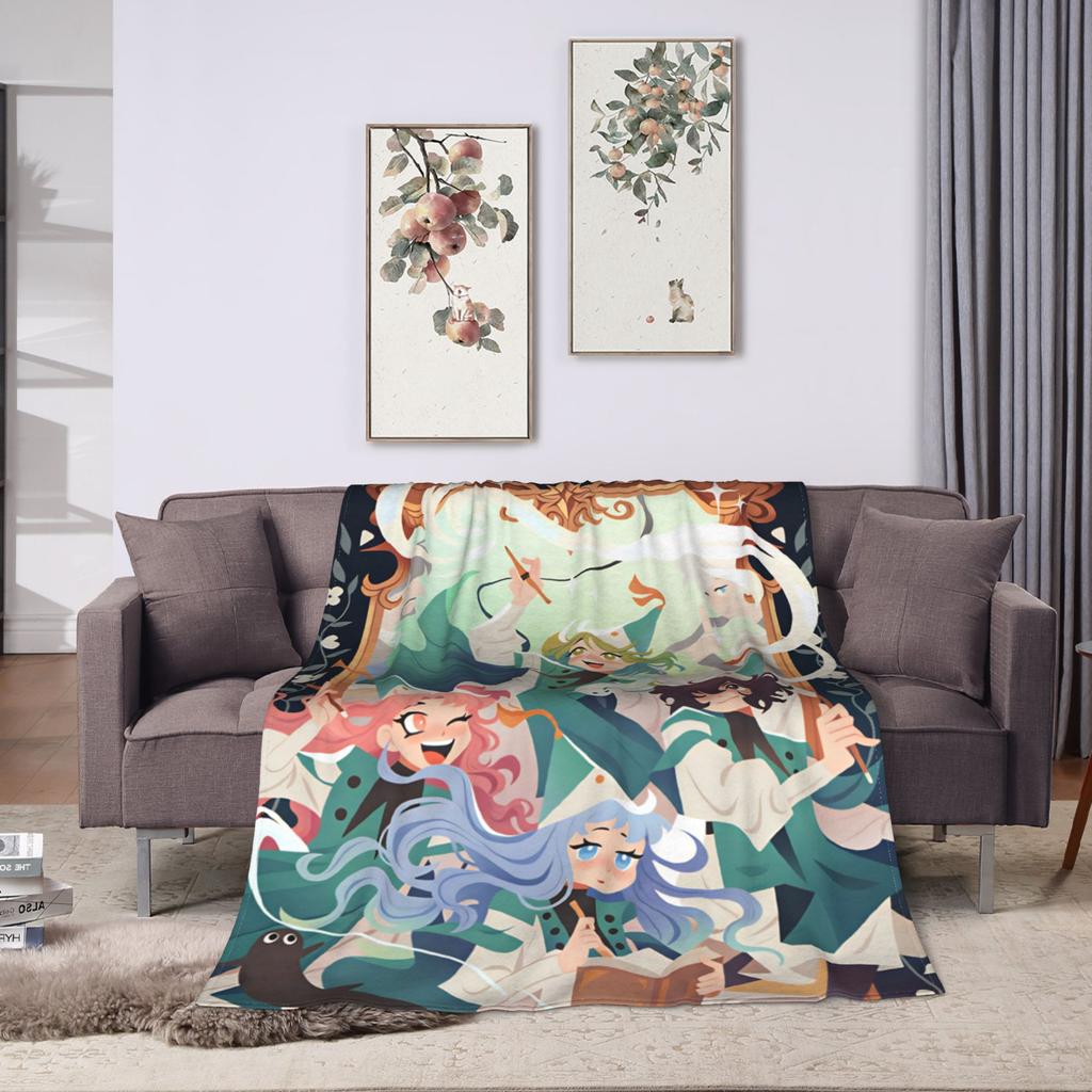 Witch Hat Atelier Flannel Blanket Soft Throw Blanket for Couch Chair Decorative Print Bedspread Sofa Bed Cover
