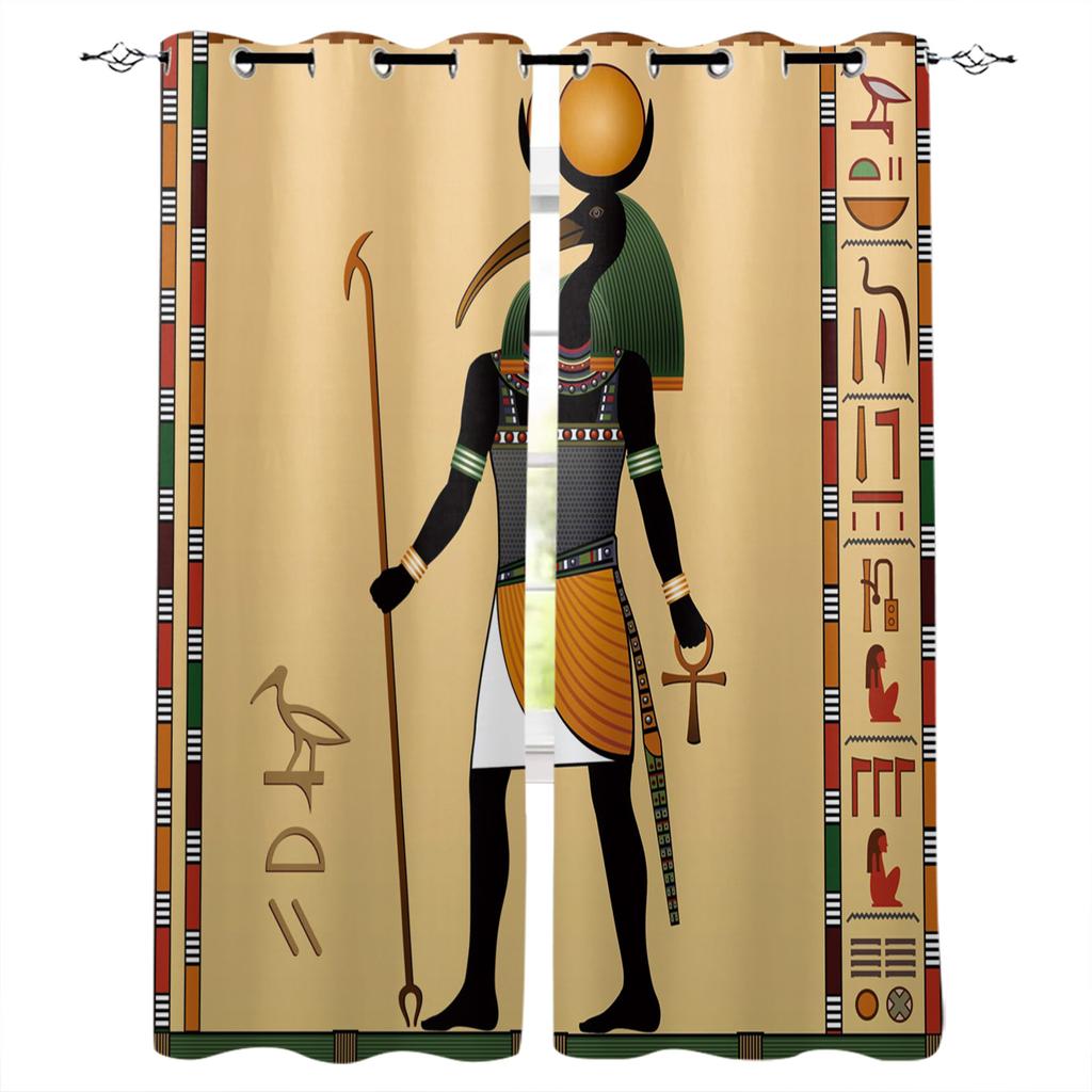 Curtain Ancient Egyptian God Of Wisdom Bedroom Kitchen Curtains Living Room Decoration Items Window Curtains for Living Room