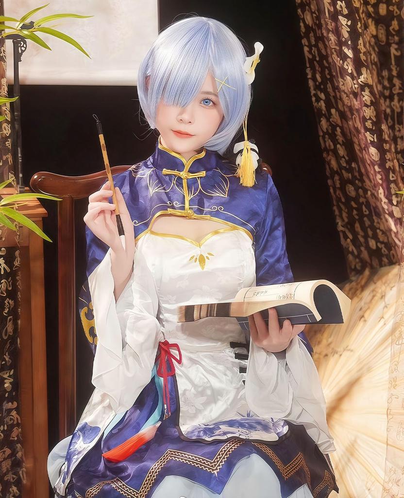 Cosplay Rem Cosplay Chinese Stage School Party Chinese Size [Nou-satsu] ReZero Costume, Dress, Anime, Halloween, Outfit, Festival, (Rem, Dress, M)