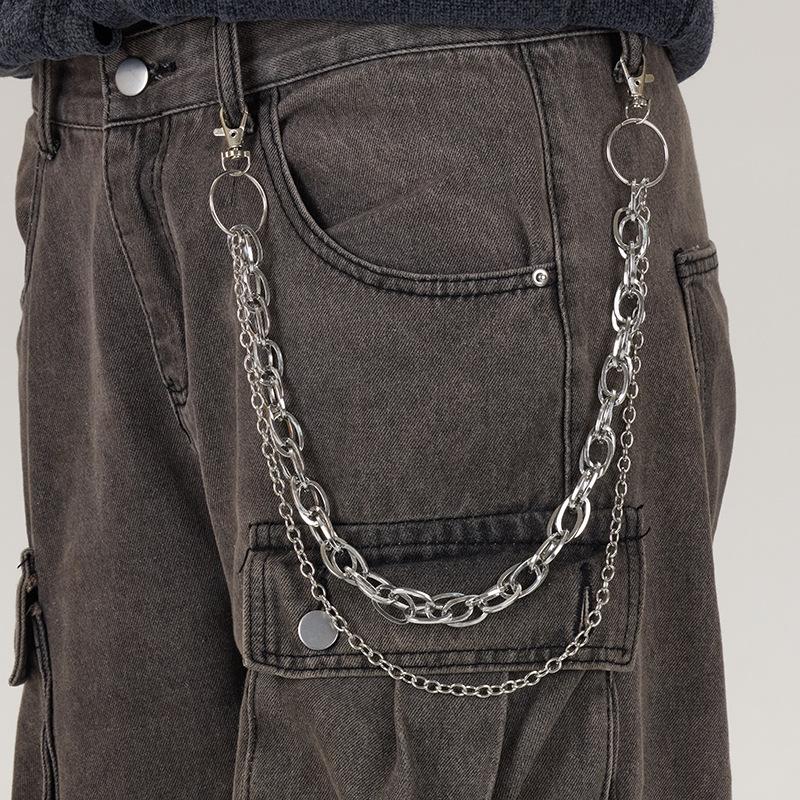 Personalized Punk Pendant Pants Chain For Women Men Fashion Metal Geometric Hollow Jeans Chain Body Jewelry Accessories