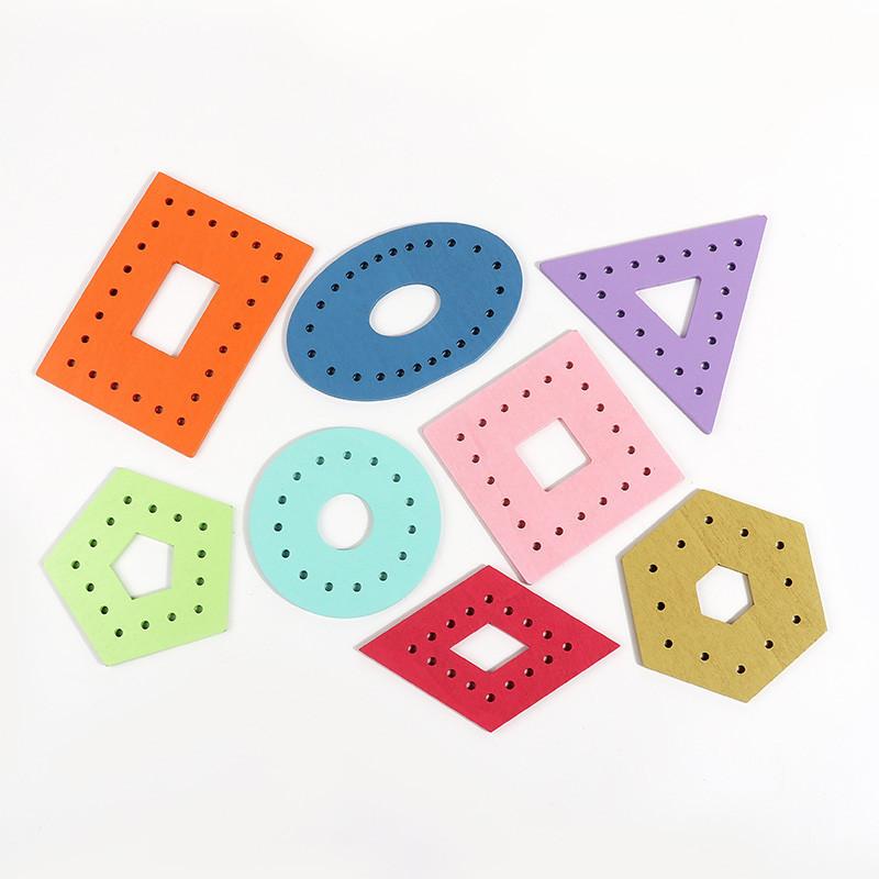 Holz Schnürkarten Einfädelspiel Lehrmittel Schnüren Formen Kinder Valentinstagsgeschenke für Flugzeug Kleinkinder Baby Kinder Kindergeschenke