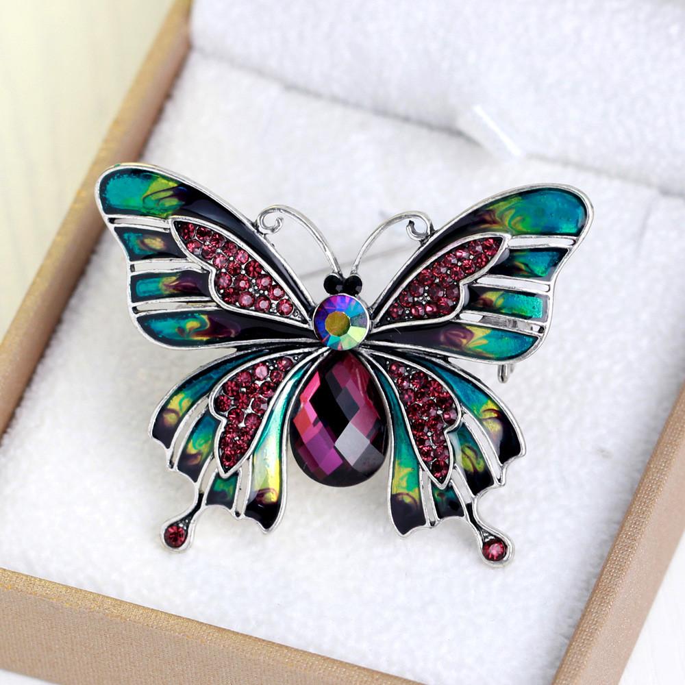Schmetterlings Broschen Pin Mit Strasssteinen Für Frauen Mode Accessoires