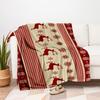 Christmas Plaid Tablecloth with Reindeer and SnowflakesBlanket Flannel Throw Blanket for Sofa, Bed, Travel, Camping, Office, Couch, Chair, A