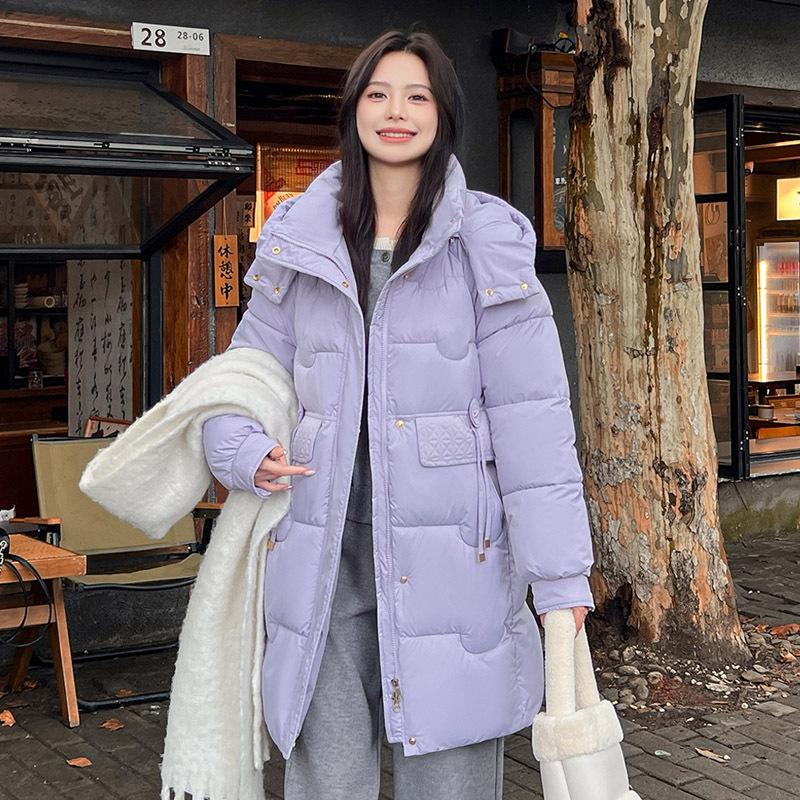 Winter New Hooded Korean Mid-length Thickened Loose Plus-size Down Cotton Jacket Cotton Jacket Women's Cotton Jacket