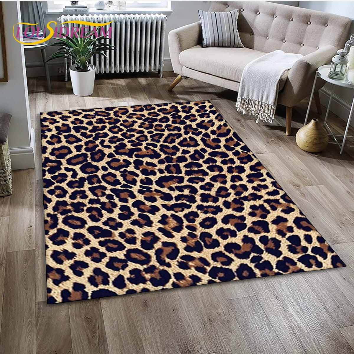 

Килимок серії 3D Wild Leopard Print, килимок для дому, вітальні, спальні, дивана, кухонного декору, дитячий нековзкий килимок 70cm x 100cm