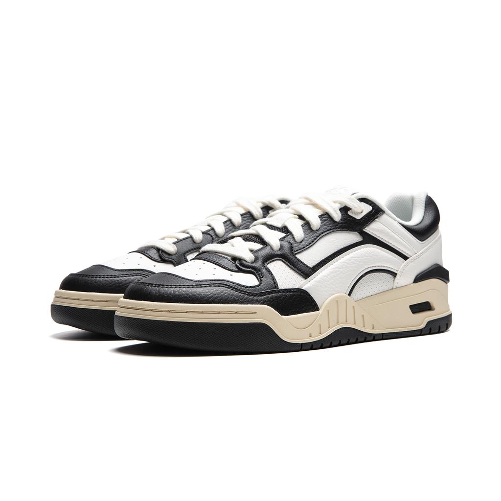 New LiNing Moon White 2.0 Anti Slip And Wear Resistant Breathable Low Top Skateboard Shoes Men's White Black AGCU275-3