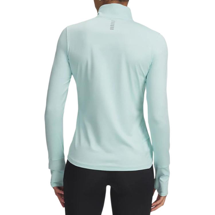 Under Armour Half Zip Stand Collar Pullover Long Sleeve Regular T-Shirt Women tops 1379349-703