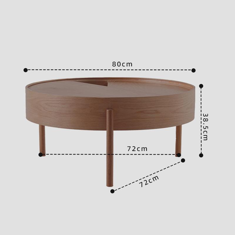 Solid Wood Coffee Tables Modern Multifunctional Storage Side Table Nordic Design Living Room Round Sofa Coffee Table Removable