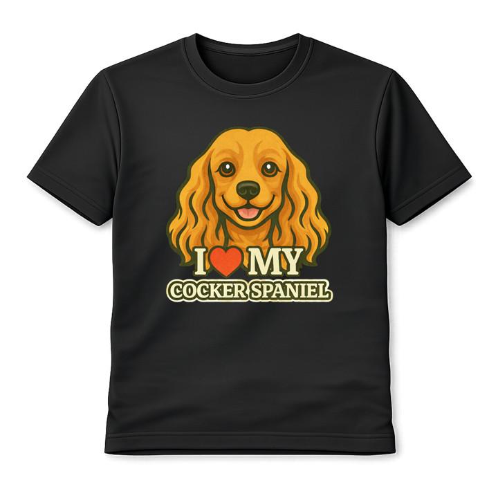 I Love My Cocker Spaniel Cute Dog Unisex T-Shirt Puppy Lover Graphic Tee Gift S