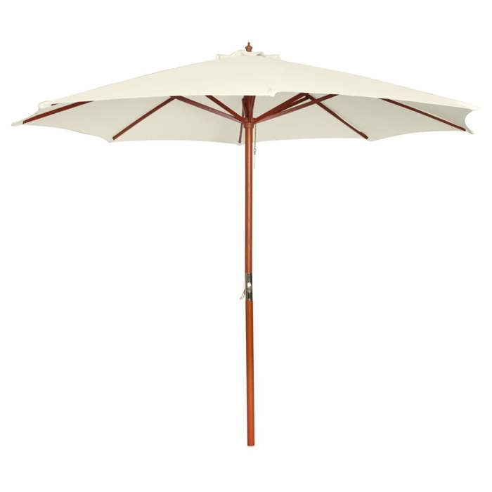 VidaXL Parasol Sand White Sunshade Garden Terrace Beach Umbrella Balcony 40437