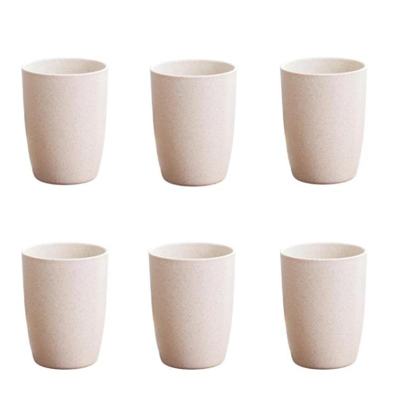 12Pcs Wheat Straw Cup Plastic Mouthwash Water Cup Brushing Cup Potable Drinking Travel Cup For Kids Adults