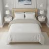 Housse de couette bicolore en coton 57 fils 240x220 cm UNI lin et blanc, par Soleil d'ocre