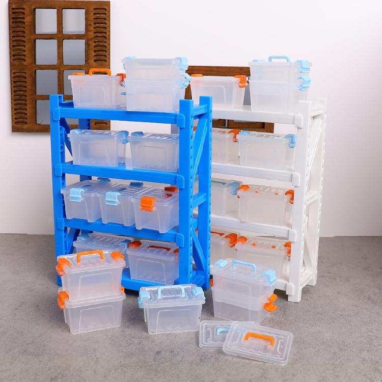 Simulation Warehouse Display Shelf With Storage Box Enhances Spatial Awareness Realistic Storage Doll House Scene Decors