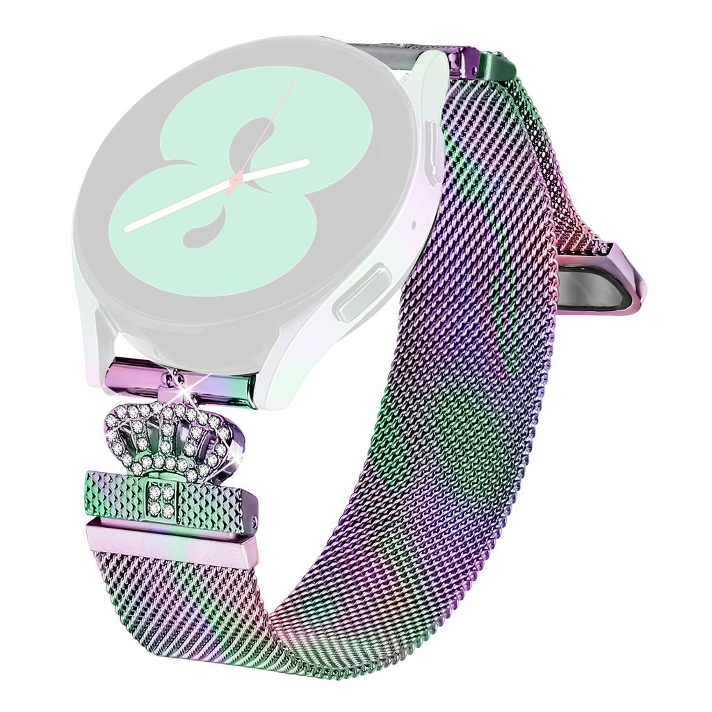 Für Honor MagicWatch 2 42mm Milanaise-Mesh-Band Magnetischer Kronenverschluss Edelstahlarmband