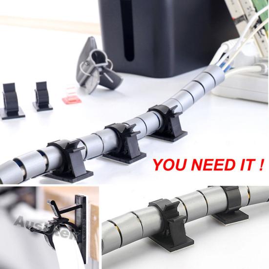 20Pcs Adhesive Cable Home Office Hotel Clip Holder Wire Organizer Lines Clamp