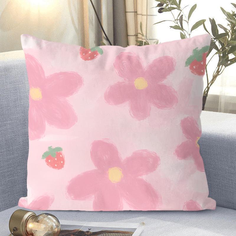 Ins Style Small Fresh Flower Pattern Decorative Pillowcase Living Room Bedroom Square Cushion Pillowcase