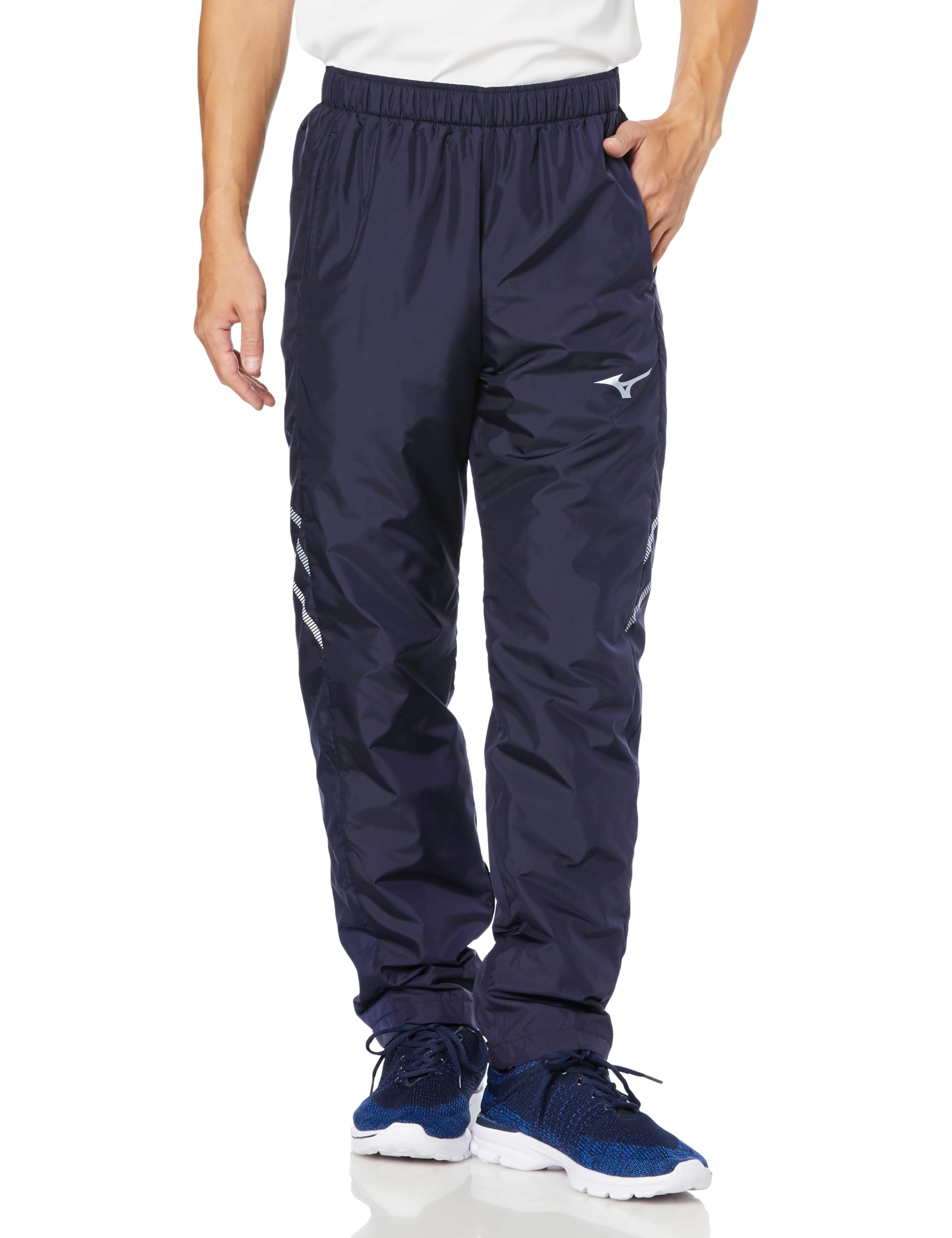 

Mizuno 32MFA631 Breath Thermo Lined Warmer and Deep Size M MC-LINE Pants, Moisture-Wicking Heat-Generating, Navy/Silver,