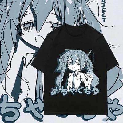 Damen Kleidung Japanischer Y2K Anime Damen T-Shirt Baumwolle Lose Streetwear Casual Tees Große Größe Kurzarm Hip-Hop Harajuku Tops