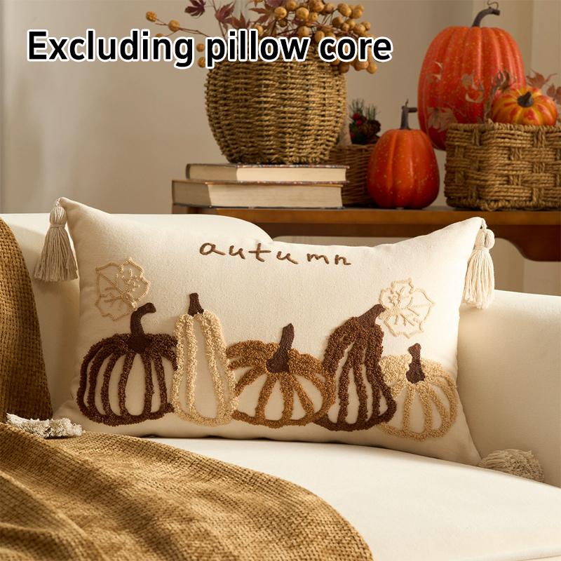 Festival Autumn Maple Leaf Pillow Pumpkin Embroidery Cushion Cover Modern Decoration Home Decoration Pillowcase Bedding