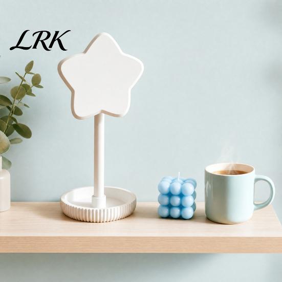 Desktop Headset Hanger Girly Style Cute Star Headphone Stand with Storage Tray, 3D Printed PLA & Desk Compact for Organizer, Macaron Color Gaming