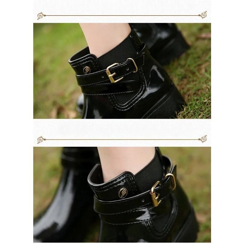 Rain Boots Women Ankle Bootie Waterproof Rubber Walking Shoes Girls Fashion Ladies Winter Shoes Outdoor Day