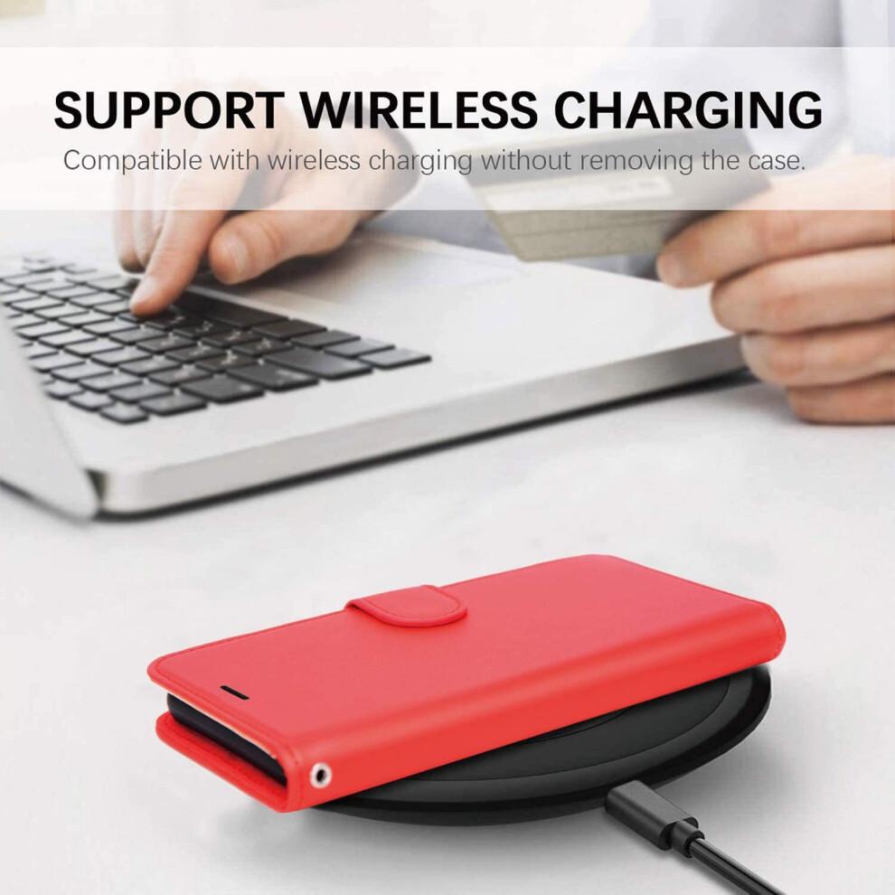 iPhone 12 / iPhone 12 Pro Leather Wallet Case, Flip Protective Case Cover with Wallet Card Holder, Stand and Wrist
