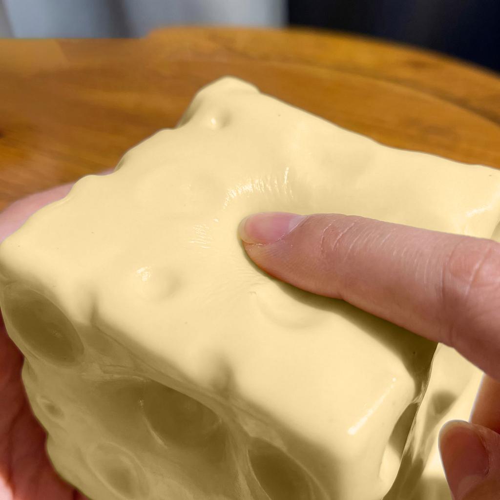Foam Cheese Cube Shaped Stress Relief Toy Realistic Texture Lightweight Material for Home Office Desk Decoration Gift
