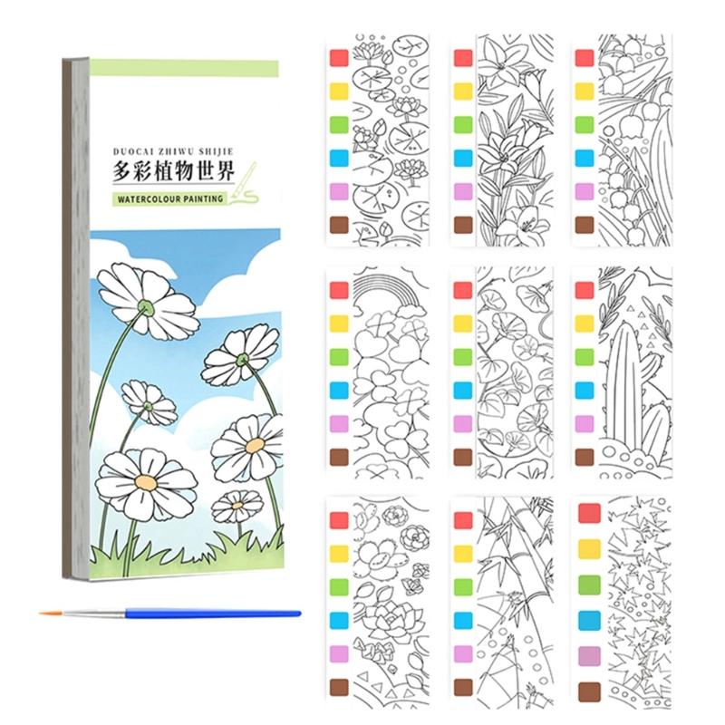 Kids Watercolor Art Sketching Book with Built in Paint and Art Brush For Childrens Beginner Artists Travel Drawing