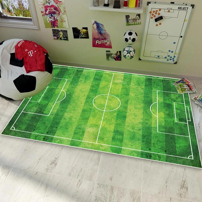 Soccer Football Field Carpet for Living Room Bedroom Home Green Floor Mat Non-slip Decoration for Sofa Children Soft Rug Gifts