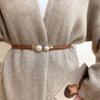 Pearl Belt Women's Elastic Thin Belt Women's Decoration with Skirt Fashionable and Simple Buckle Thin Belt