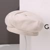 Letter embroidery beret children's fashion face small versatile autumn and winter warm painter hat newsboy hat