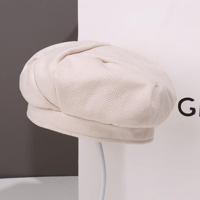 Letter embroidery beret children's fashion face small versatile autumn and winter warm painter hat newsboy hat