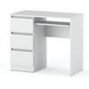 Weißer Computertisch 3 Schubladen 90 CM Schul-Gaming-Möbel
