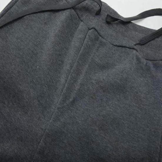 Men Sweatpants Mid-rise Elastic Waist Adjustable Drawstring Sport Pants with Pockets Solid Color Casual