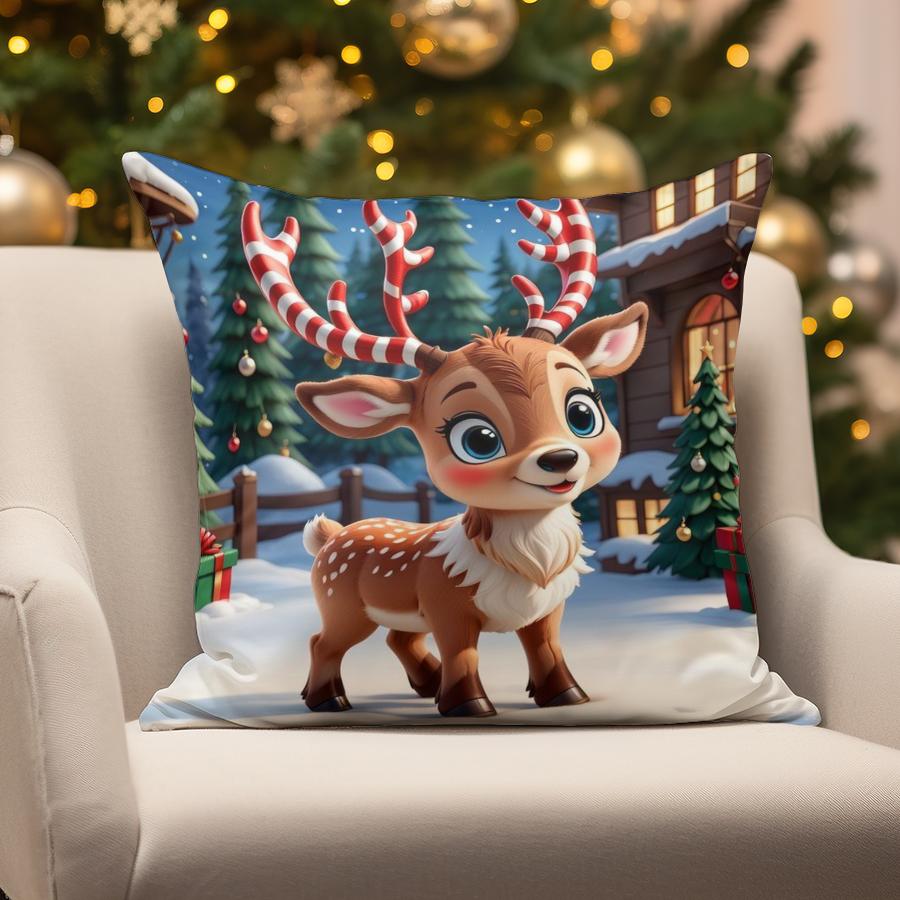 Home Decor Christmas Cute Animal Pillows Suitable For Sofa Bedroom Car Pillow Cover Cushion Rectangular Back Cushion