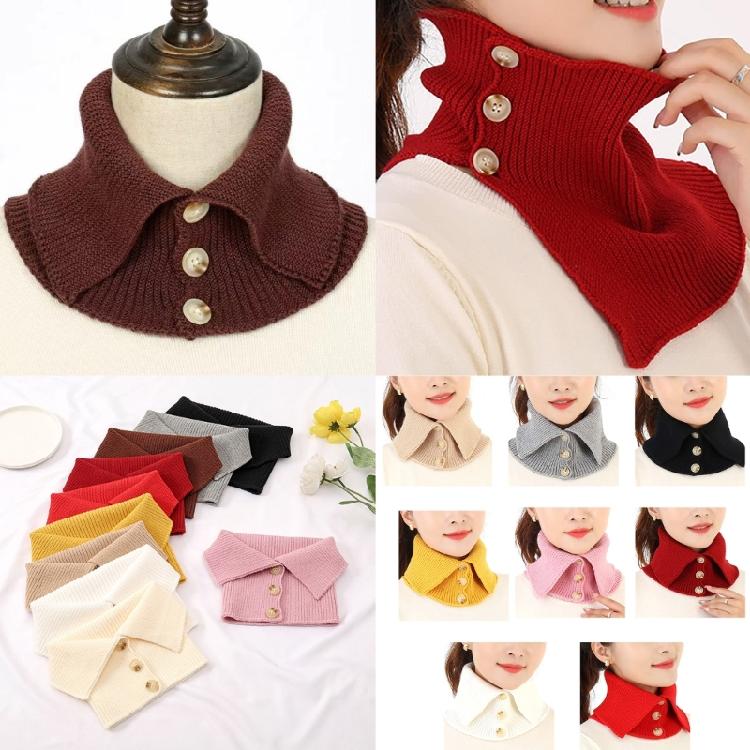 Warm Scarf Knit Collar Scarf Solid Color Scarf Knitted Elastic False Collar