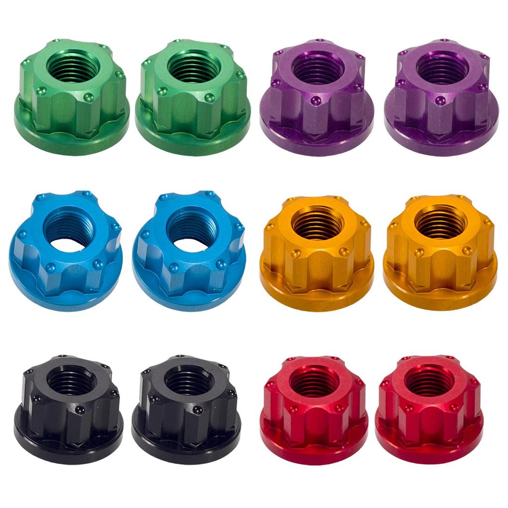 2x Bike Wheel Hub Axle Nuts Bicycle Accessory Replacement Front Wheel Nut