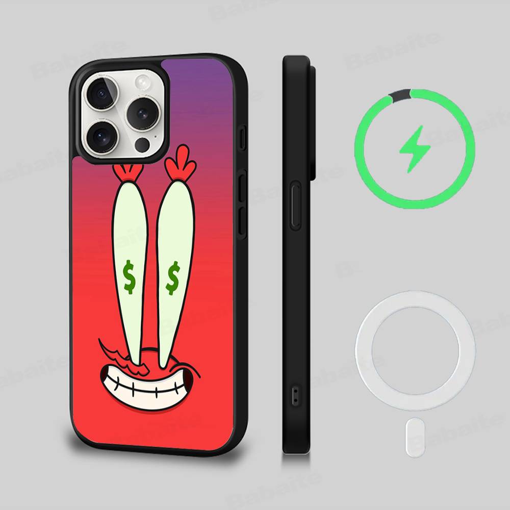 Custodia Carina per Telefono con Bambole di SpongeBob Per iPhone 17 Air 16 15 14 13 12 11 Pro Max Plus Per Copertura di Ricarica Wireless Magsafe