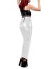 High-Waisted Faux Leather Latex Pencil Skirt