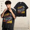 Oversized Vintage Washed Cotton Tee Unisex Loose Fit Graphic Print Short Sleeve Long
