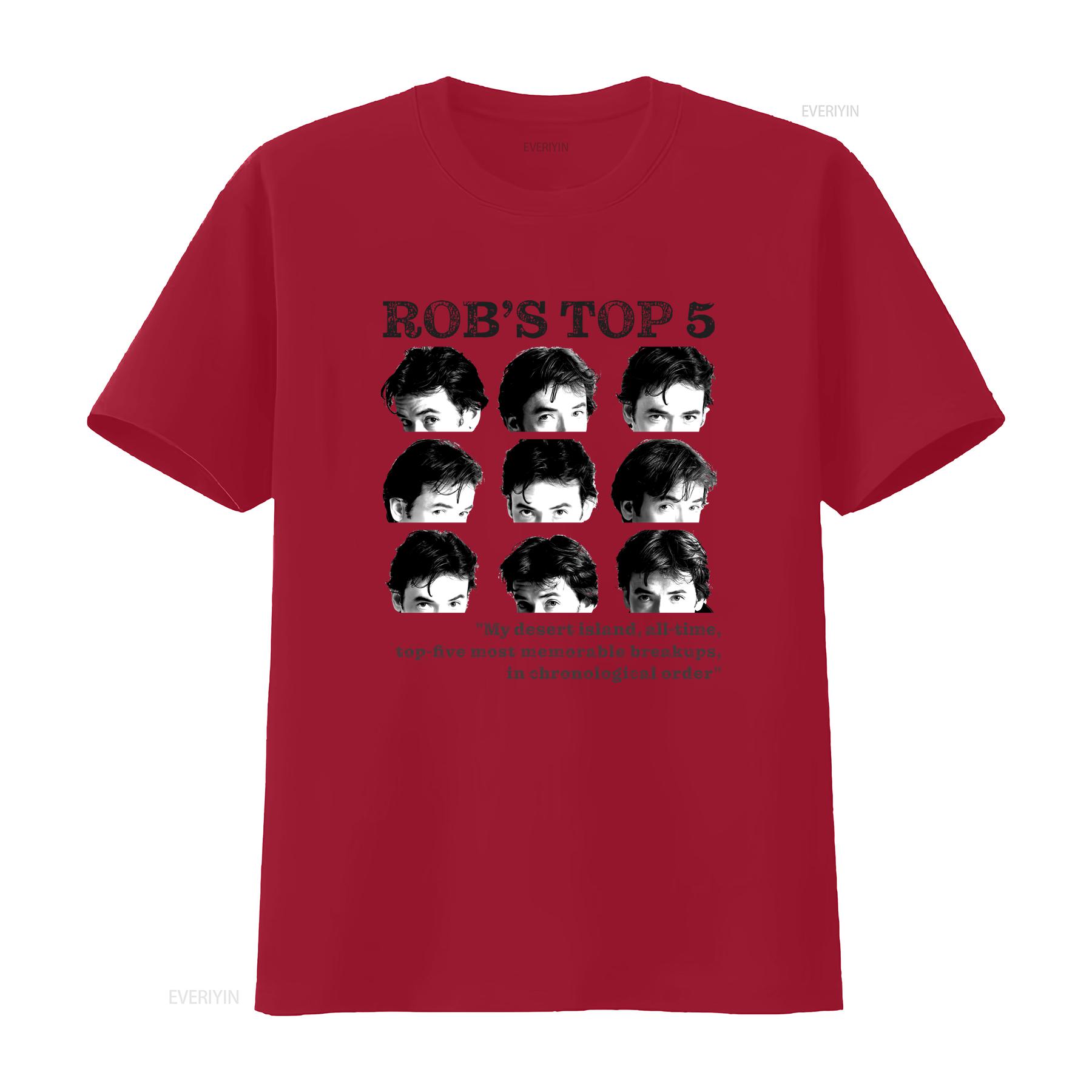 

High Fidelity John Cusack Top 5 Vinyl Jersey T Shirt vintage Washed designer clothes Slightly Casual streetwear Stylish S