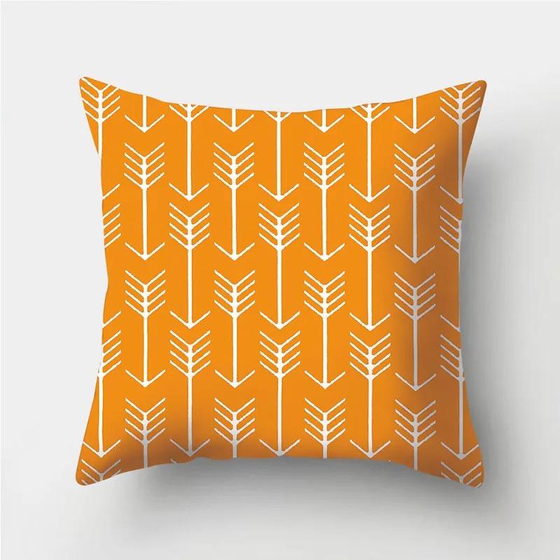 Orange Warm Color Irregular Pattern Series Pillowcases Geometric Striped Pillowcases Sofa Car Sofa Living Room Decoration