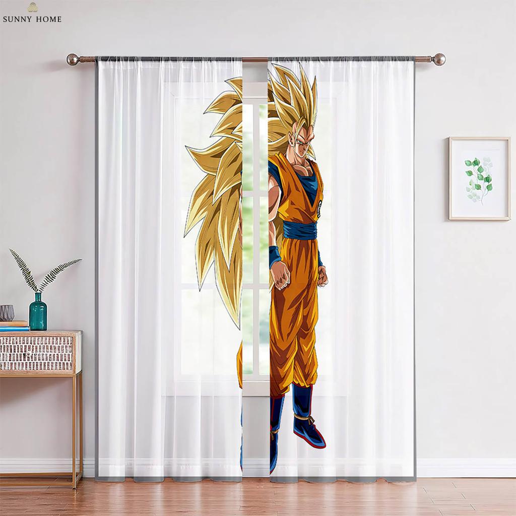 2 Pcs Of Hot-Blooded Anime Japanese-Style Printed Curtains For Children's Rooms, Dormitories, Living Rooms, Decorative Curtains