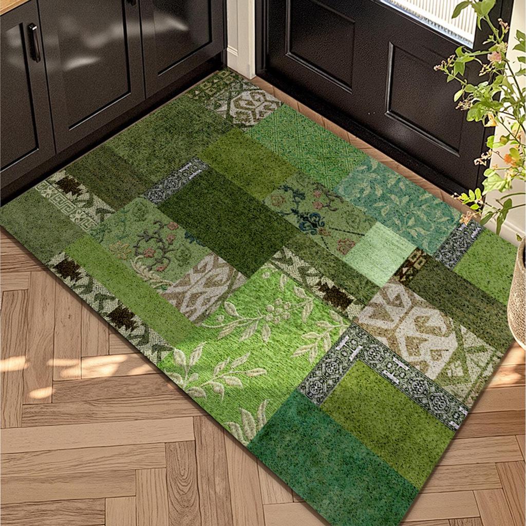 Vysoce kvalitní retro zelená rohožka: Přeshraniční vstupní koberec