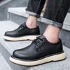 Genuine leather men's shoes Classic minimalist gentleman style Black brown Outdoor leisure business party quality DRESS shoes