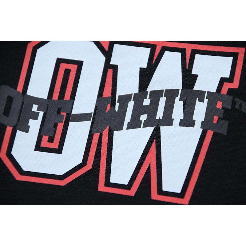 1130 Off-White 2025 Spring/Summer New Large Letter Arrow Pattern Round Neck Hooded Short Sleeved Men's and Women's T-shirts