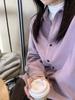 Korean Purple Corduroy Loose Long Sleeve Jacket - Versatile Spring/Autumn Casual Top 2025