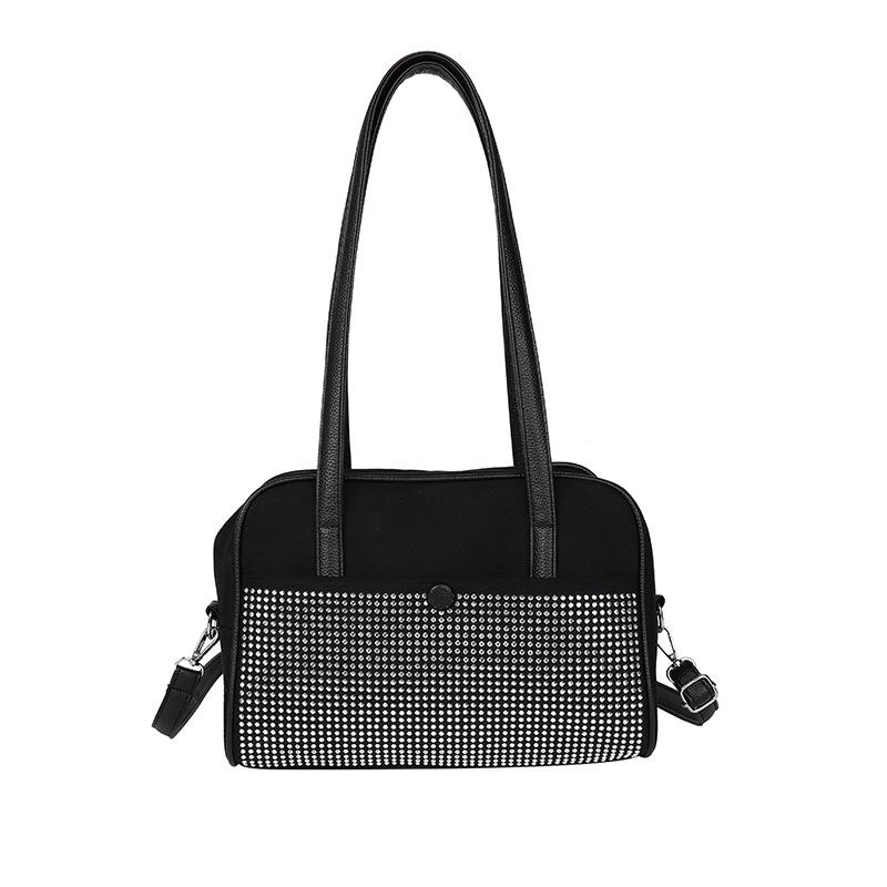 Style Shoulder Bag Women Autumn Winter New Korean Small Crossbody Bag Rhinestone Patchwork Large Capacity Commuter Underarm Bag