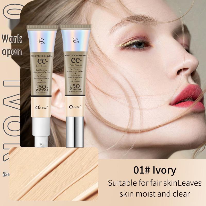 OCHEAL Hydrating CC Cream: Moisturizing, Concealing, Non-Transfer Contour Foundation Liquid 30g