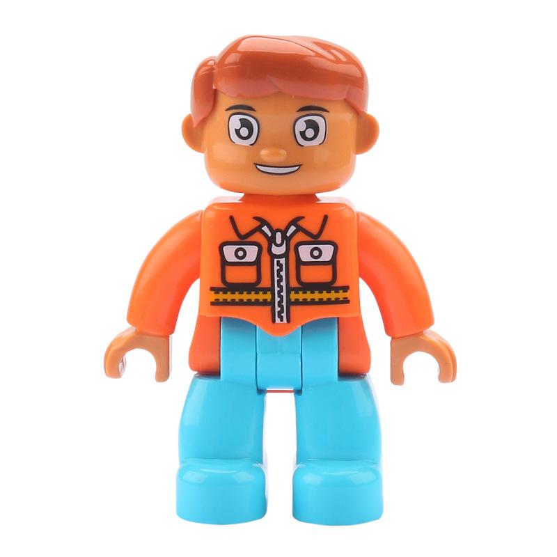 Big Building Blocks Boy Girls Family Policemen Figures Doll Compatible Duplos Children Kids Self Locking Bricks Assemble Toys